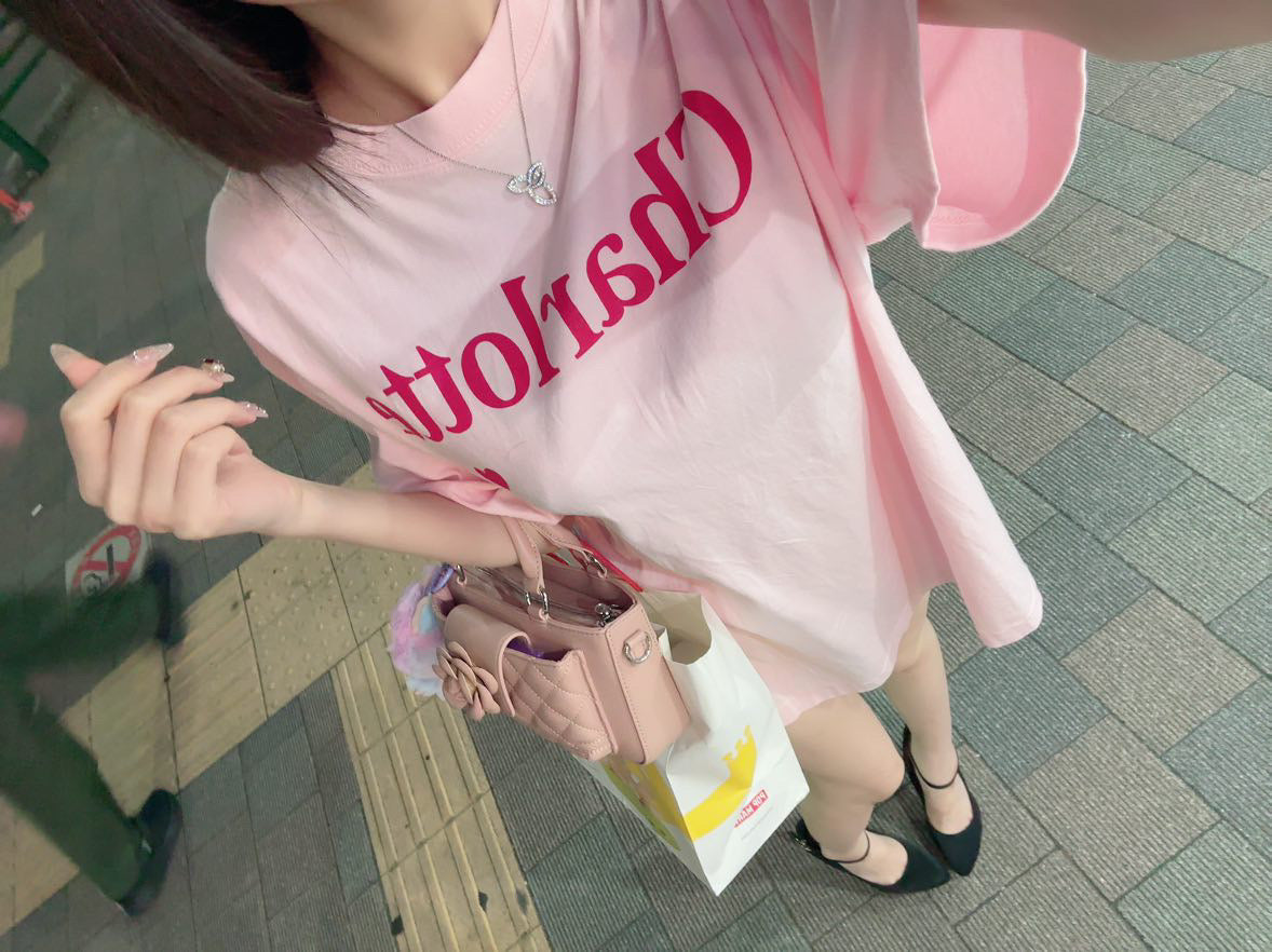 CharlotteロゴTシャツ(ベビーピンク)