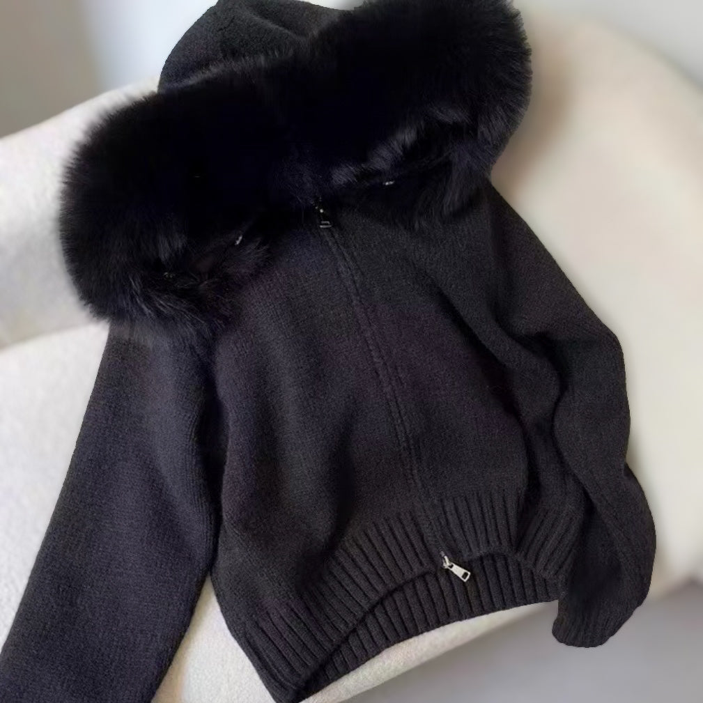 【受注販売】 Charlotte ふわふわファーニットカーディガン 10%OFF