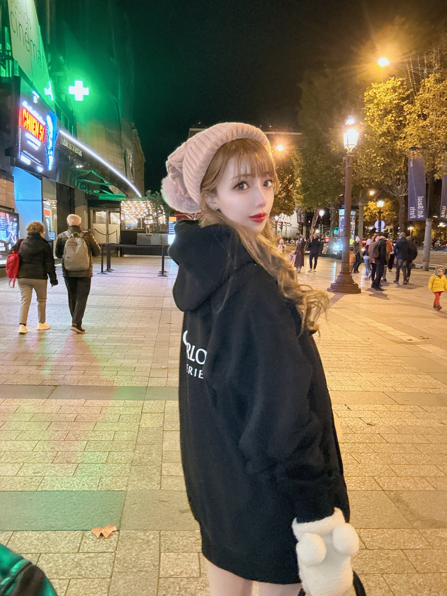 Charlotteジップパーカー(ブラック) 20%OFF