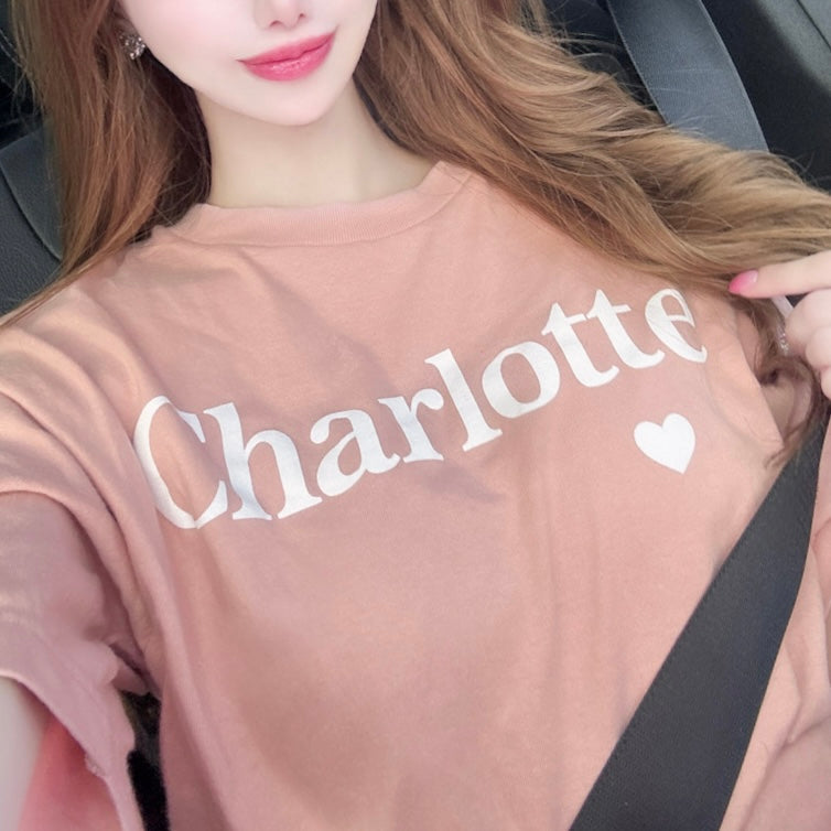 CharlotteロゴTシャツ(ダスティピンク) 20%off