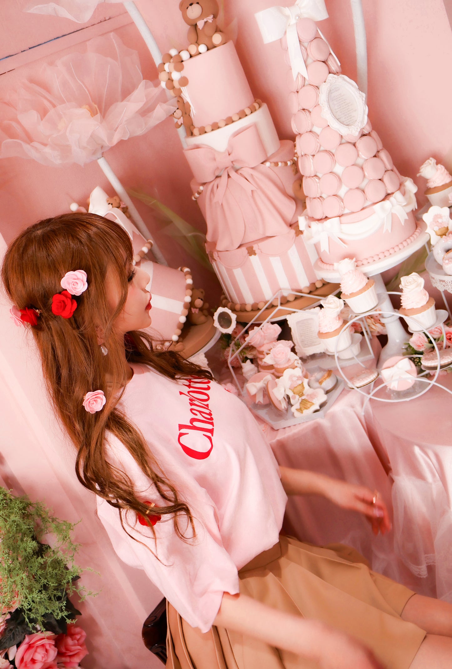 CharlotteロゴTシャツ(ベビーピンク)