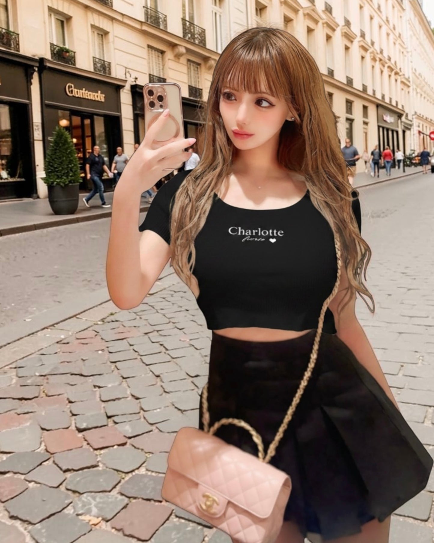 Charlotteリブニット(black)