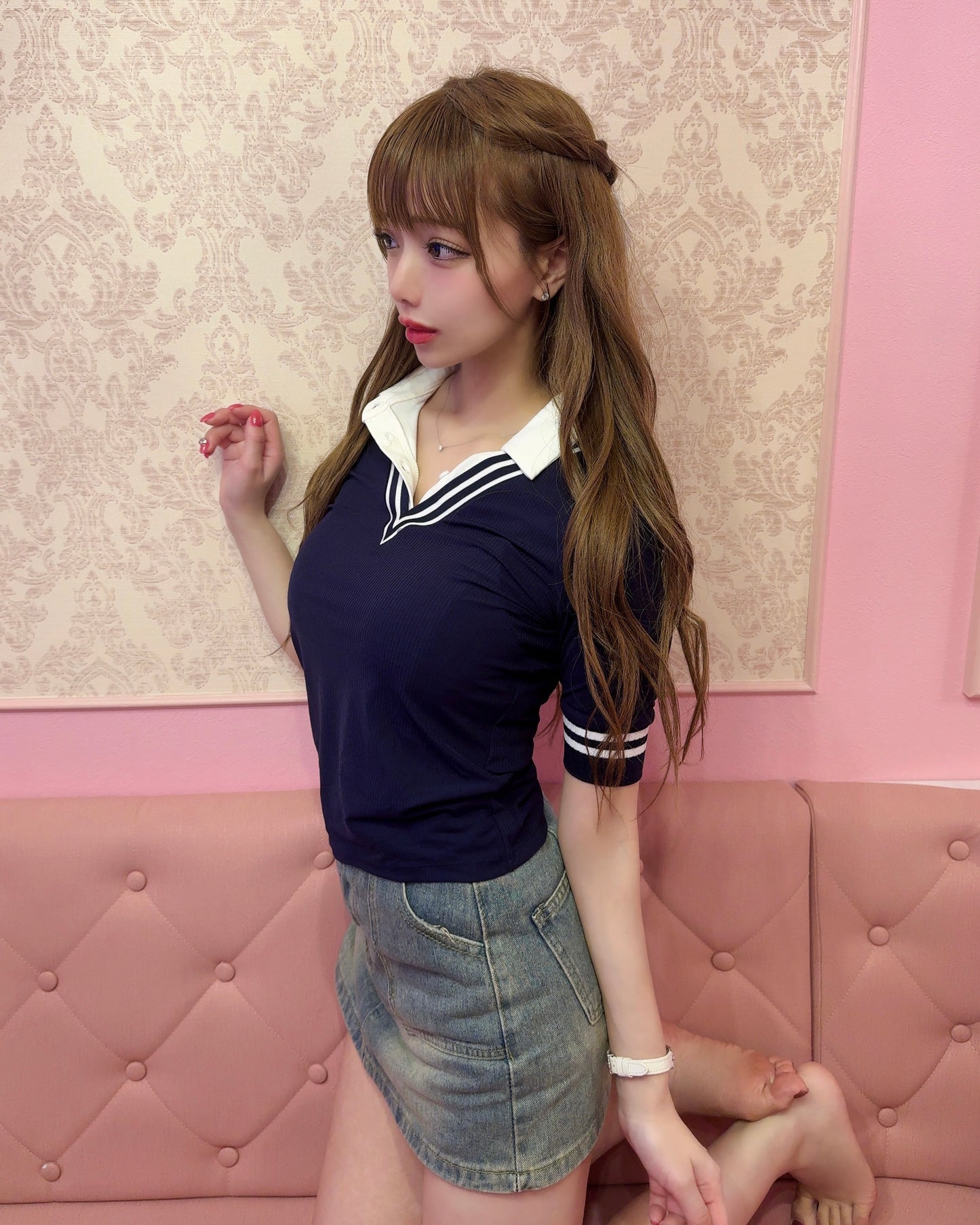Lady ポロシャツ(navy)