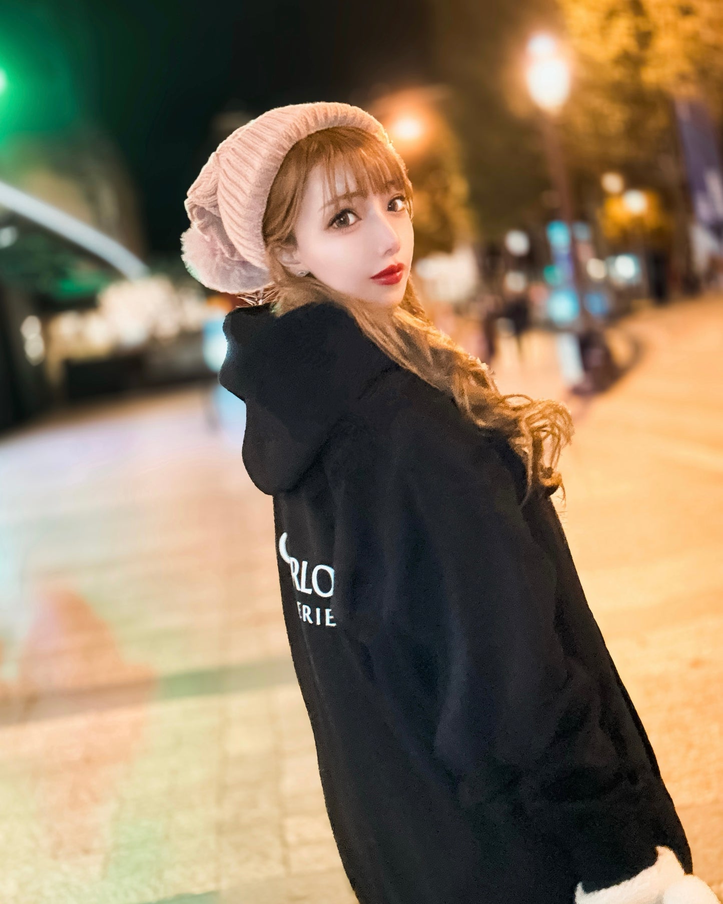 Charlotteジップパーカー(ブラック)