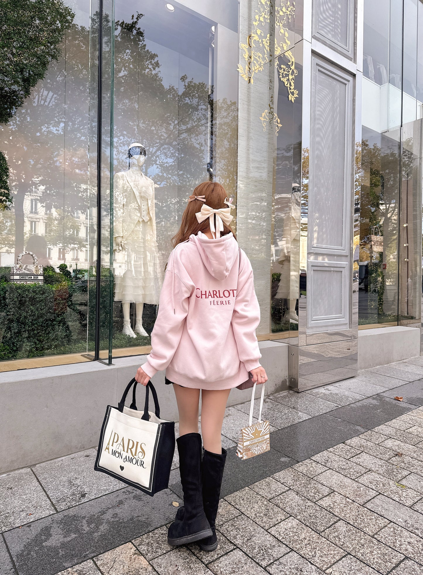 Charlotteジップパーカー（ローズ・プードル）　20%OFF