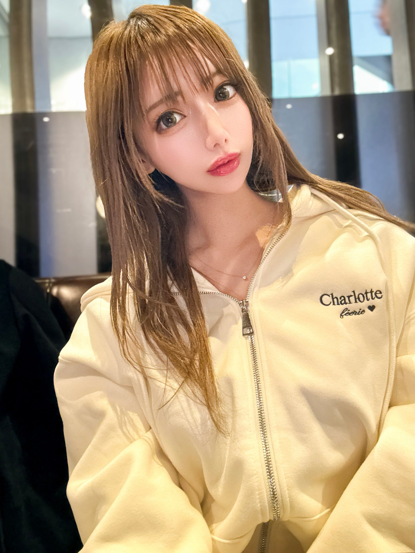 ♡20％OFF♡ Charlotteジップパーカー（アイボリー）