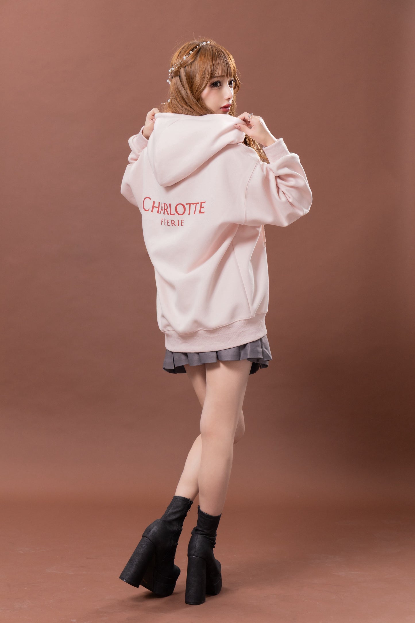 Charlotteジップパーカー（ローズ・プードル）　20%OFF