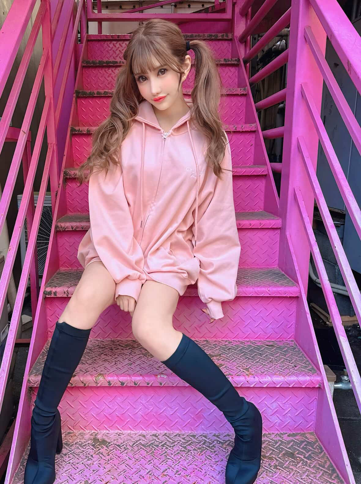 Charlotteジップパーカー（ローズピンク）