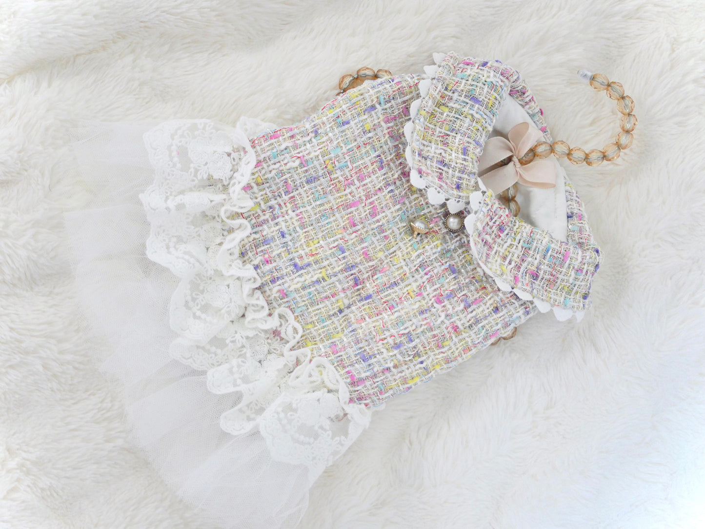 【12%OFF】Princesseツイードチュールワンピース（ミックス）