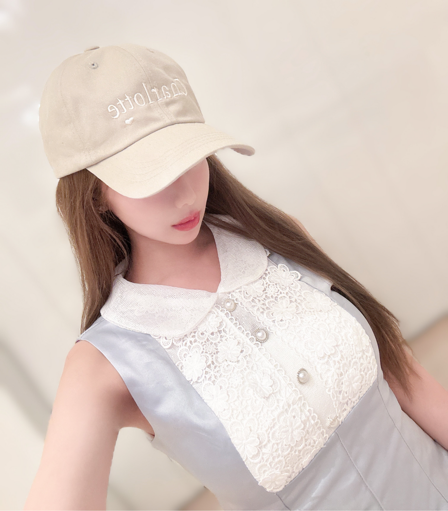 Charlotteロゴキャップ（ミルクベージュ）