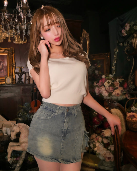 airyニットトップス（ホワイト）