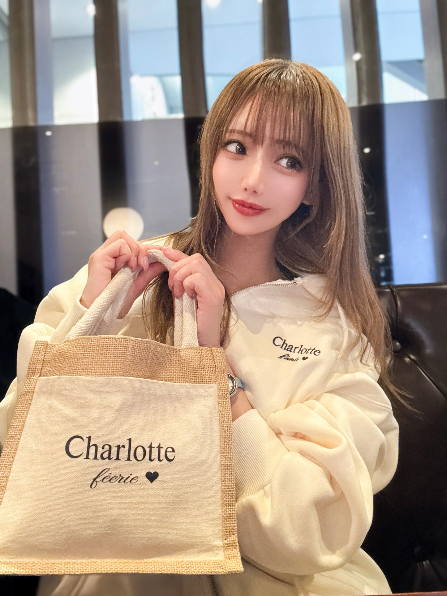 ♡20％OFF♡ Charlotteジップパーカー（アイボリー）