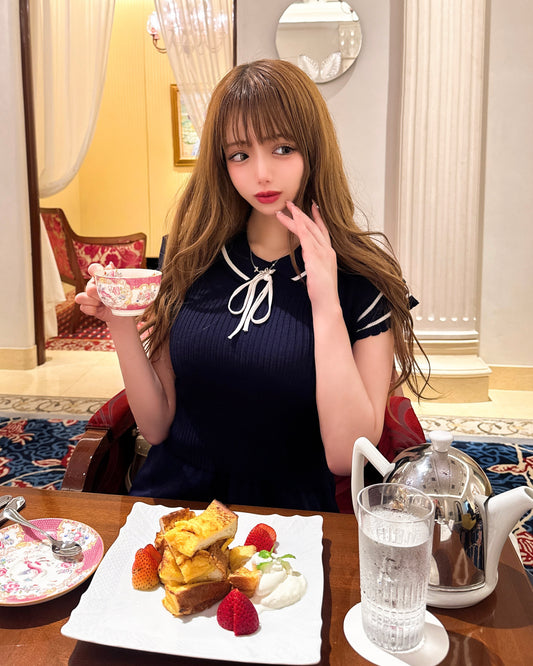 お嬢様ワンピース（Navy）