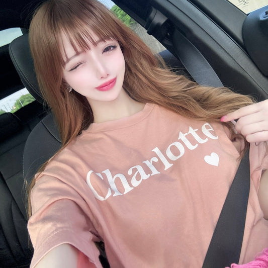 CharlotteロゴTシャツ(ダスティピンク)