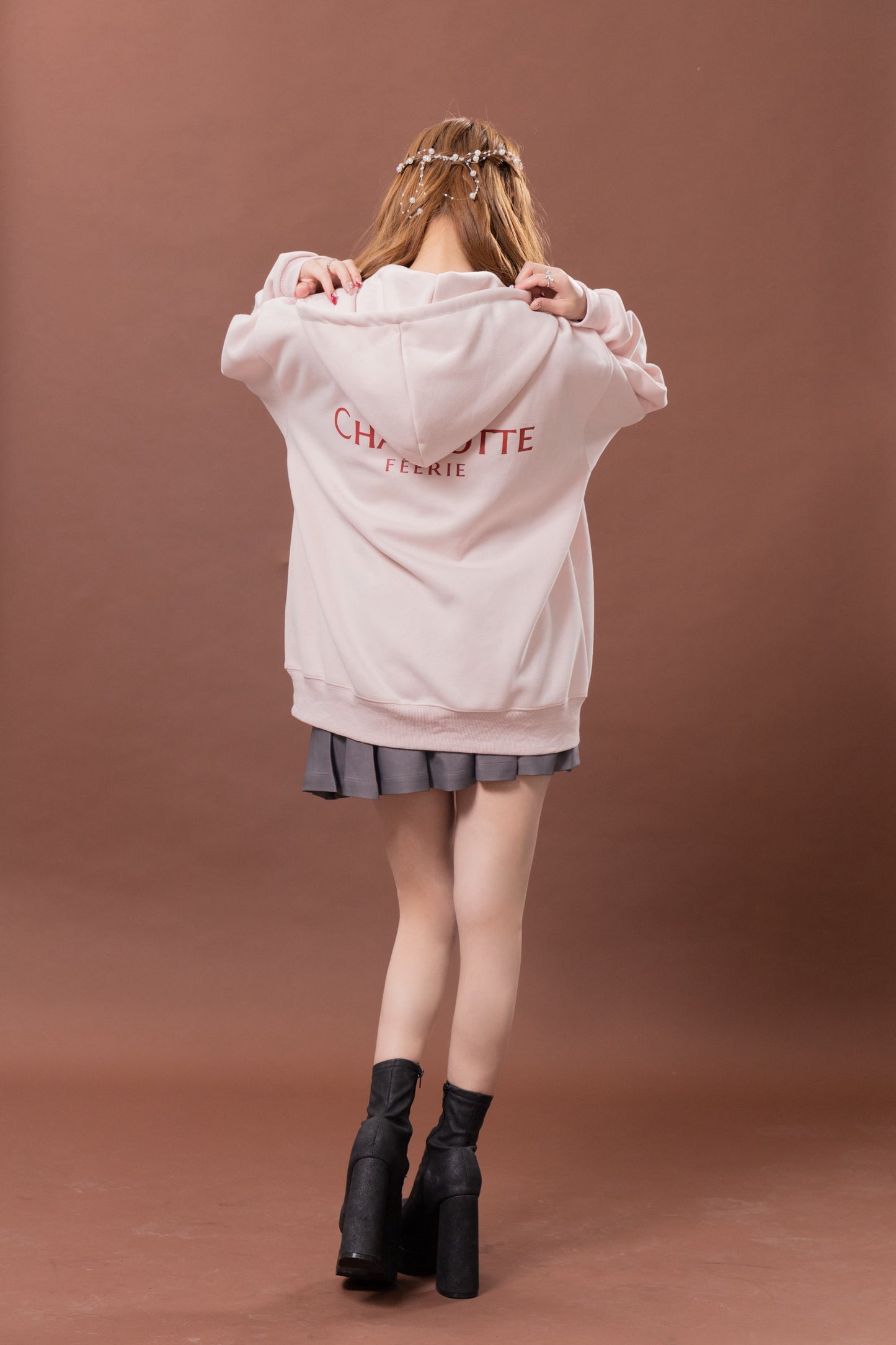 Charlotteジップパーカー（ローズ・プードル）　20%OFF