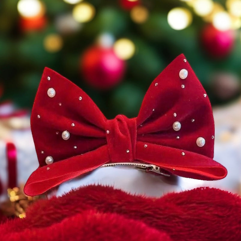 Perleリボンヘアクリップ