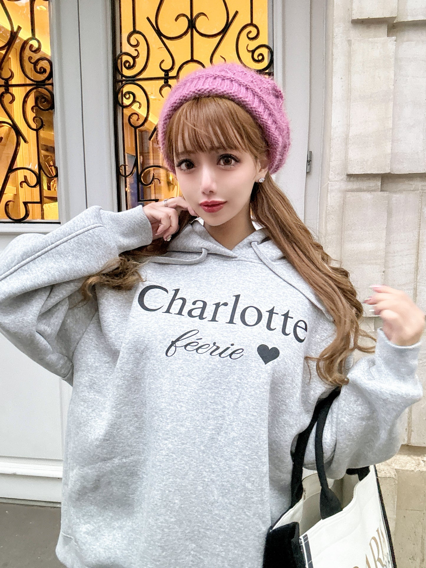 Charlotteロゴパーカー（グレー）　20%OFF