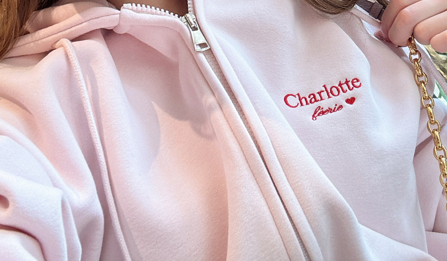 Charlotteジップパーカー（ローズ・プードル）　20%OFF