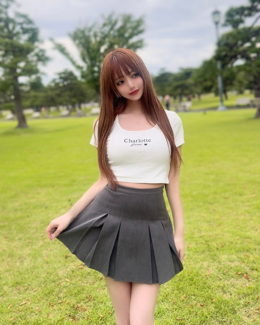 Charlotteクロップド丈Tシャツ （ホワイト）