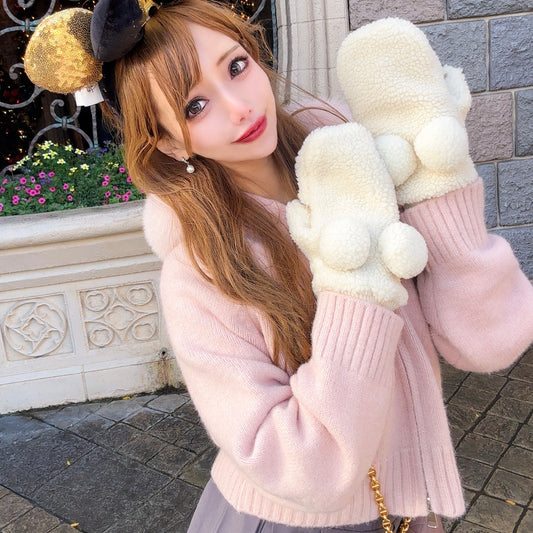 【受注販売】 Charlotte ふわふわファーニットカーディガン　10%OFF