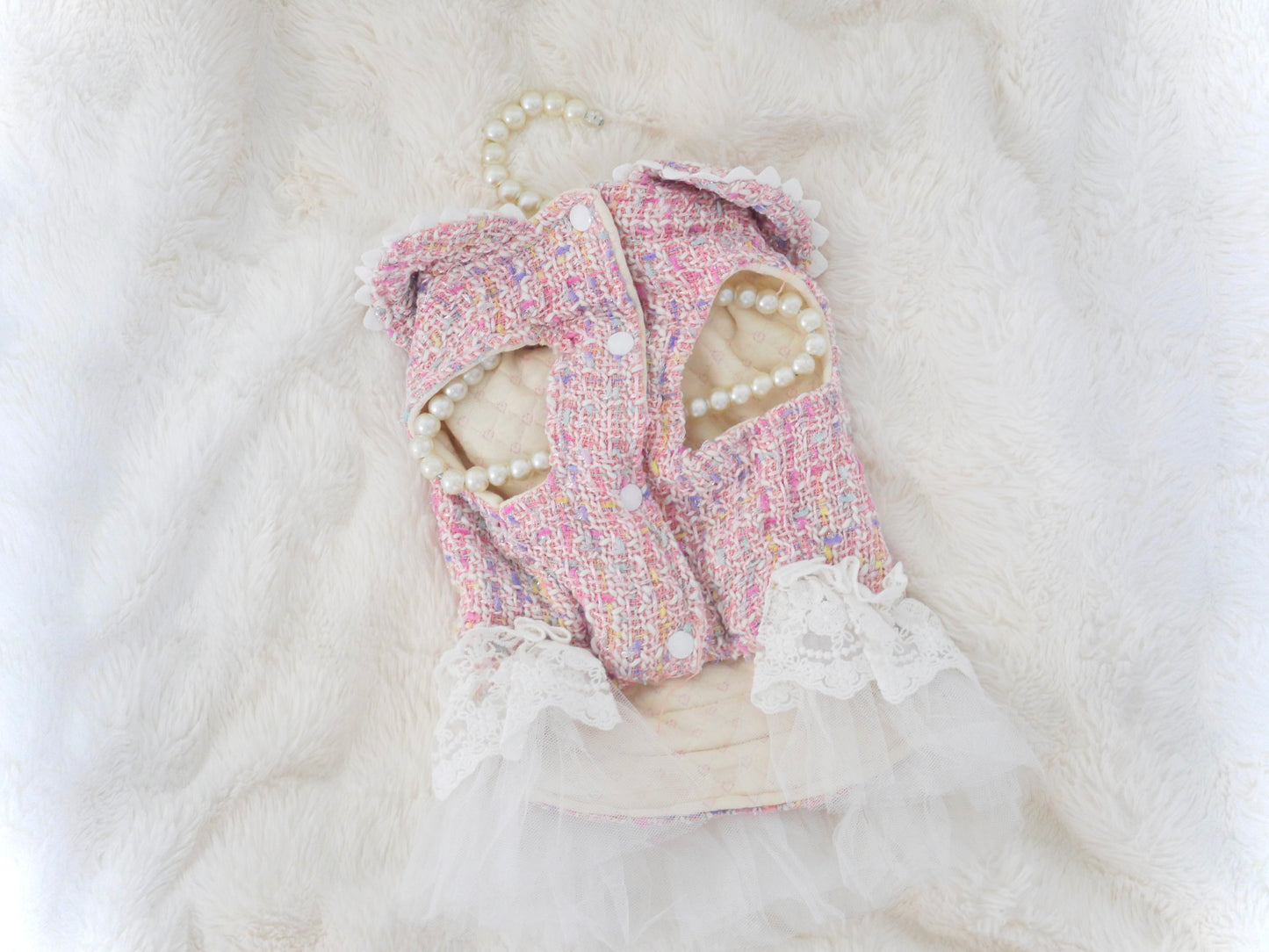 Princesseツイードチュールワンピース（ピンク）