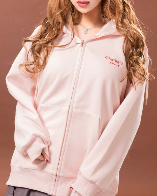 Charlotteジップパーカー（ローズ・プードル）