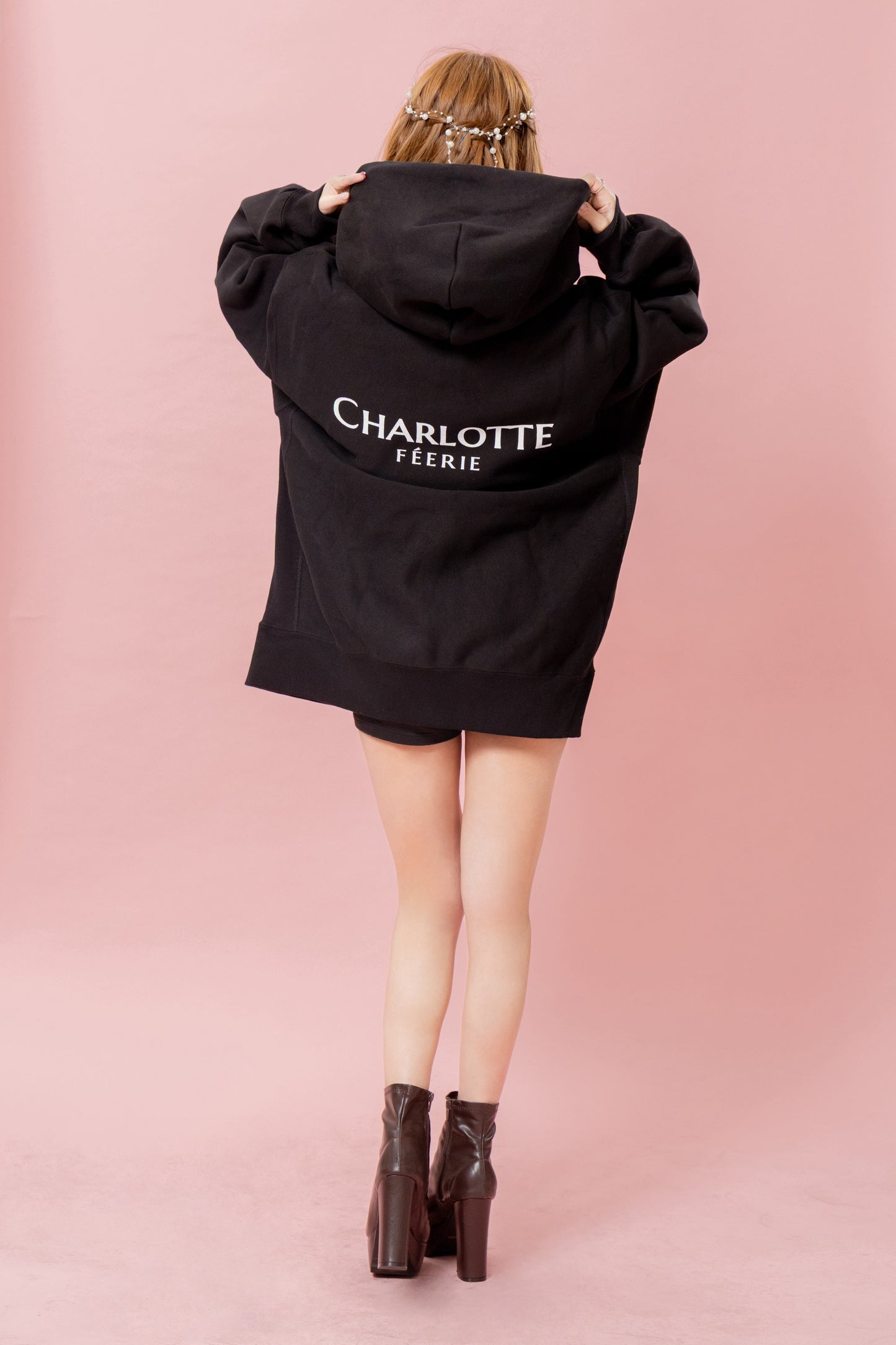 Charlotteジップパーカー（ブラック）　20%OFF