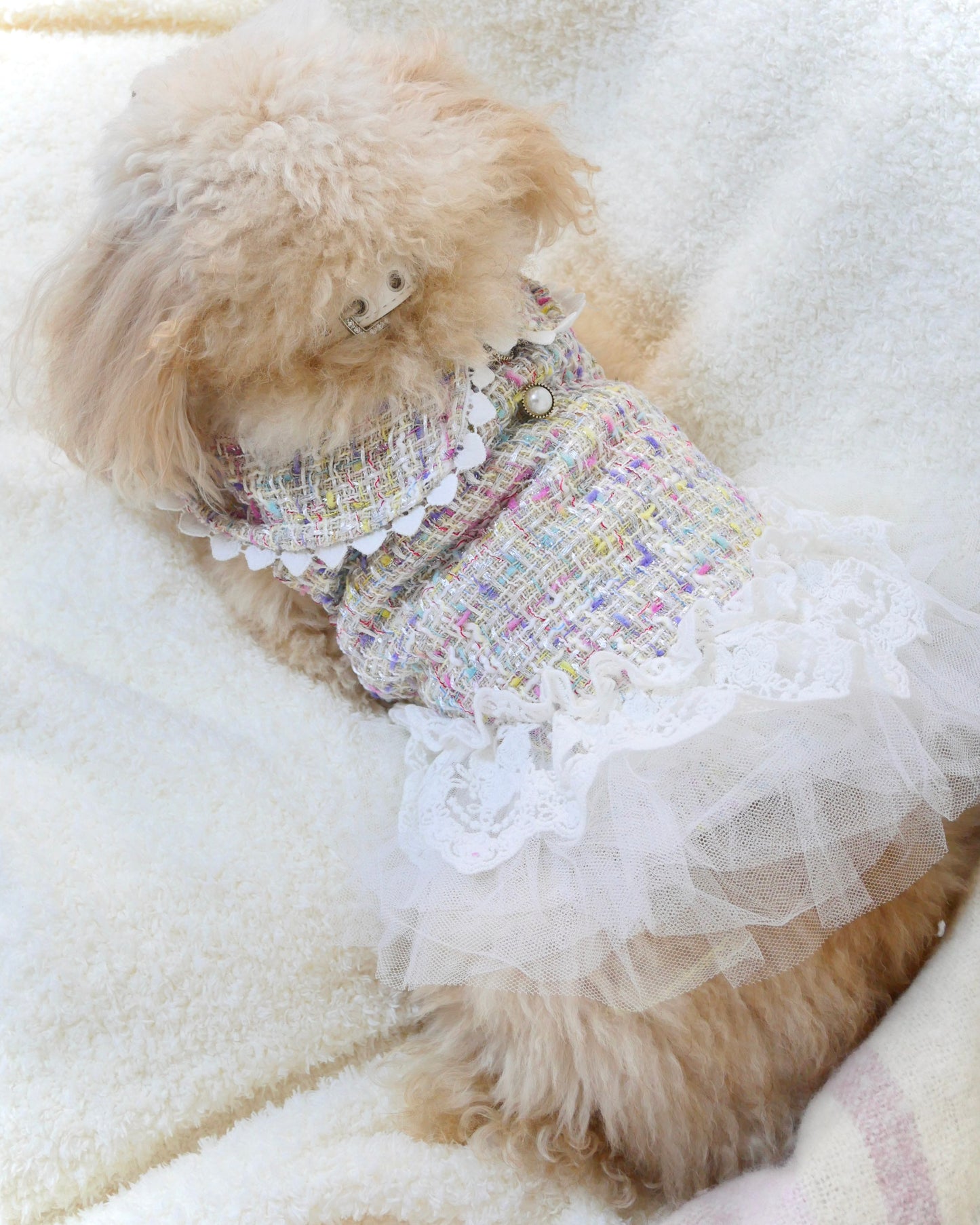 【12%OFF】Princesseツイードチュールワンピース（ミックス）