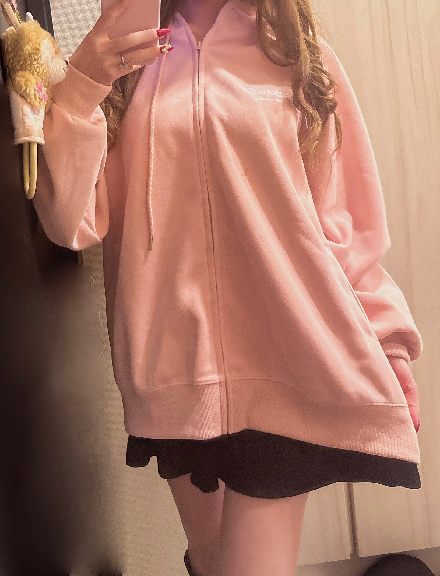 Charlotteジップパーカー（ローズピンク）　20%OFF