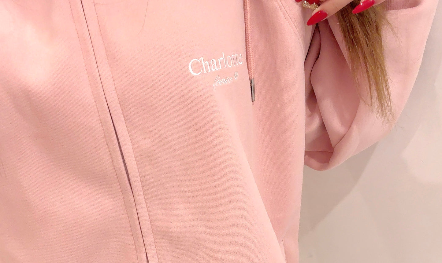 Charlotteジップパーカー（ローズピンク）　20%OFF