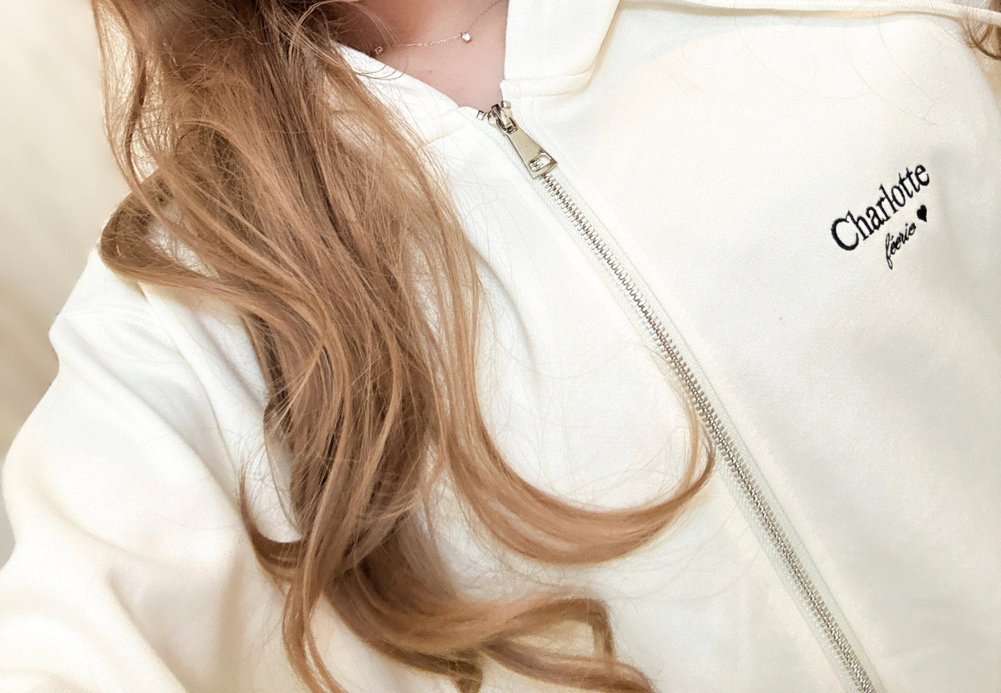 Charlotteジップパーカー（アイボリー）