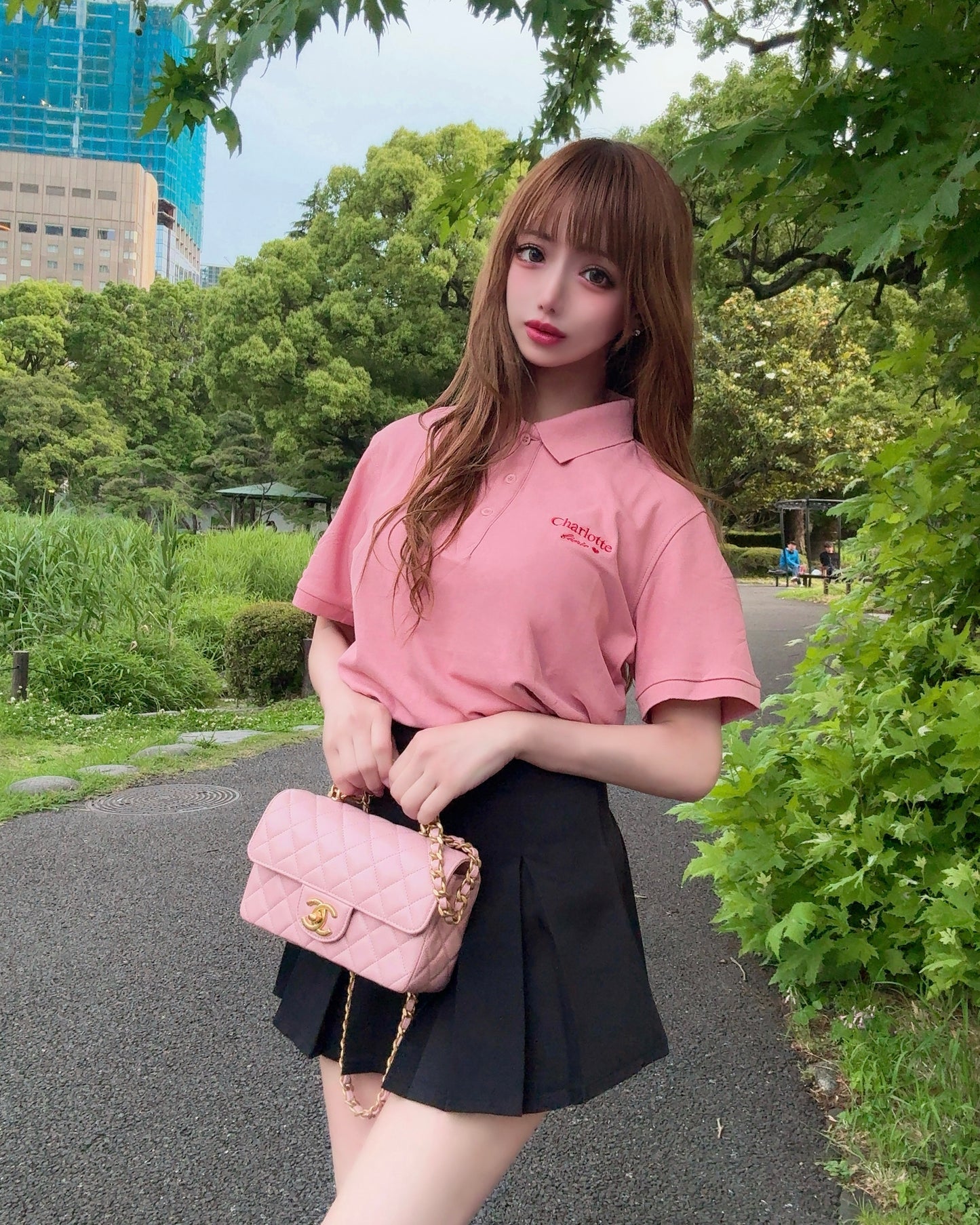 Charフレアミニスカート（black）