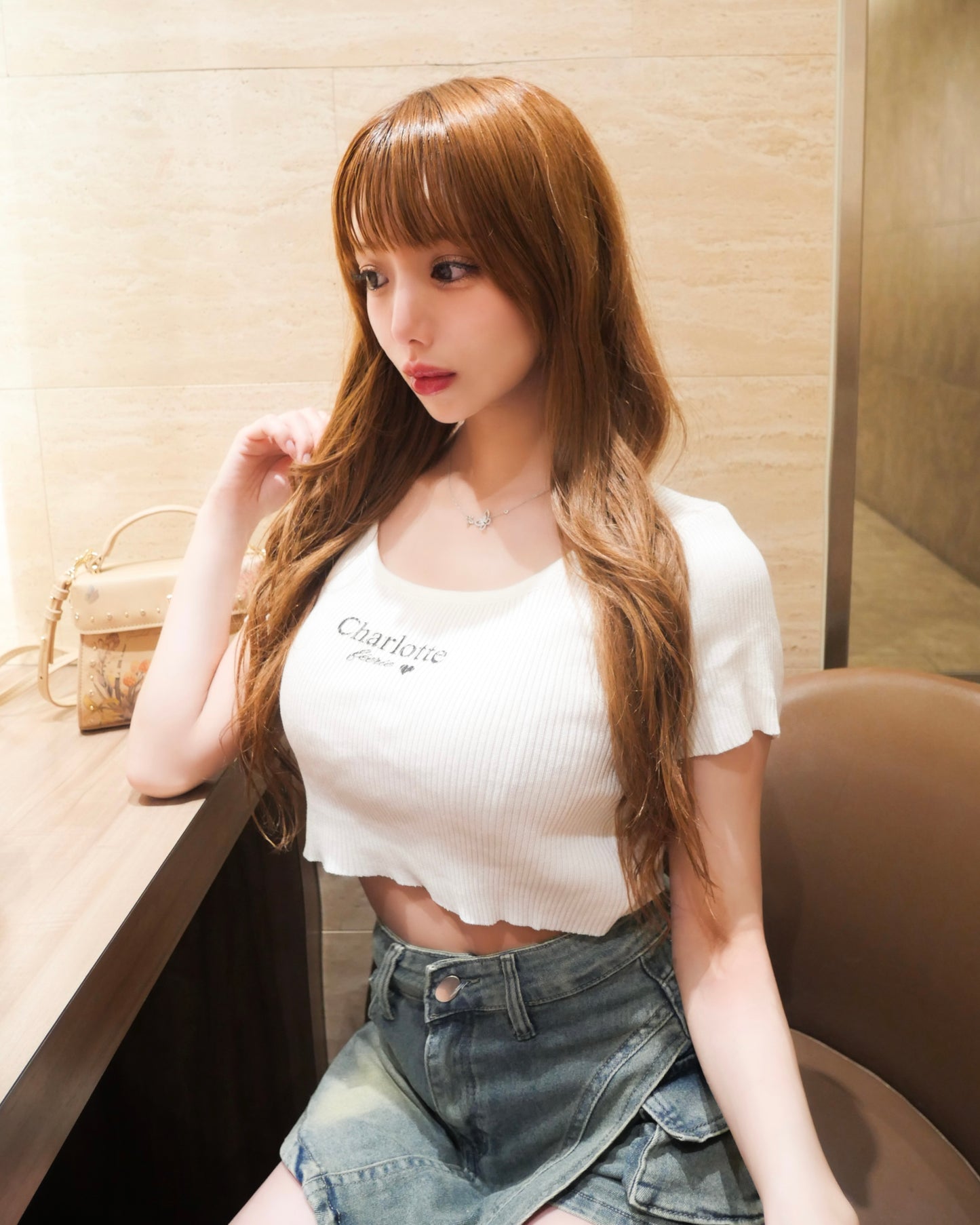 Charlotteリブニット（white）