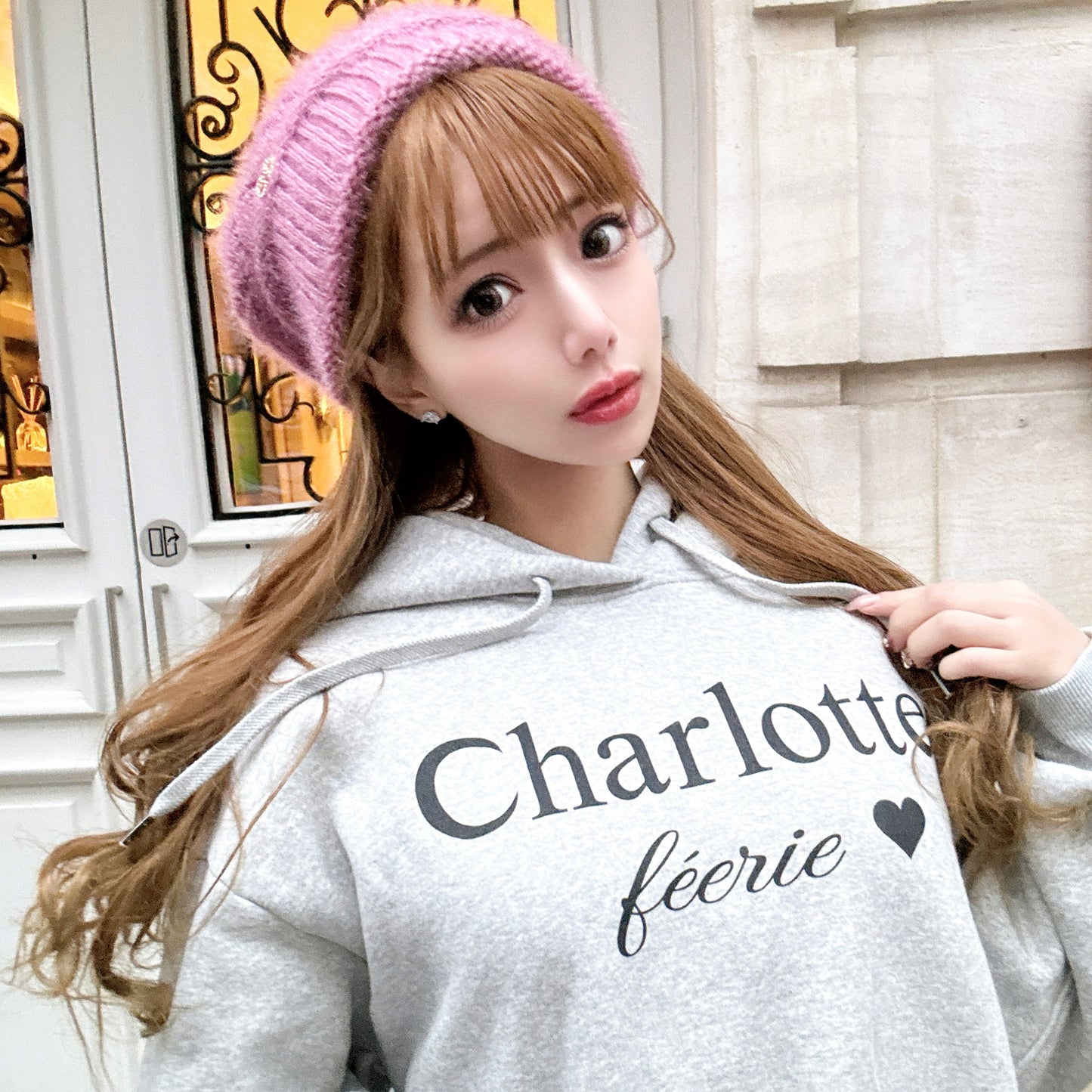 Charlotteロゴパーカー（グレー）　20%OFF