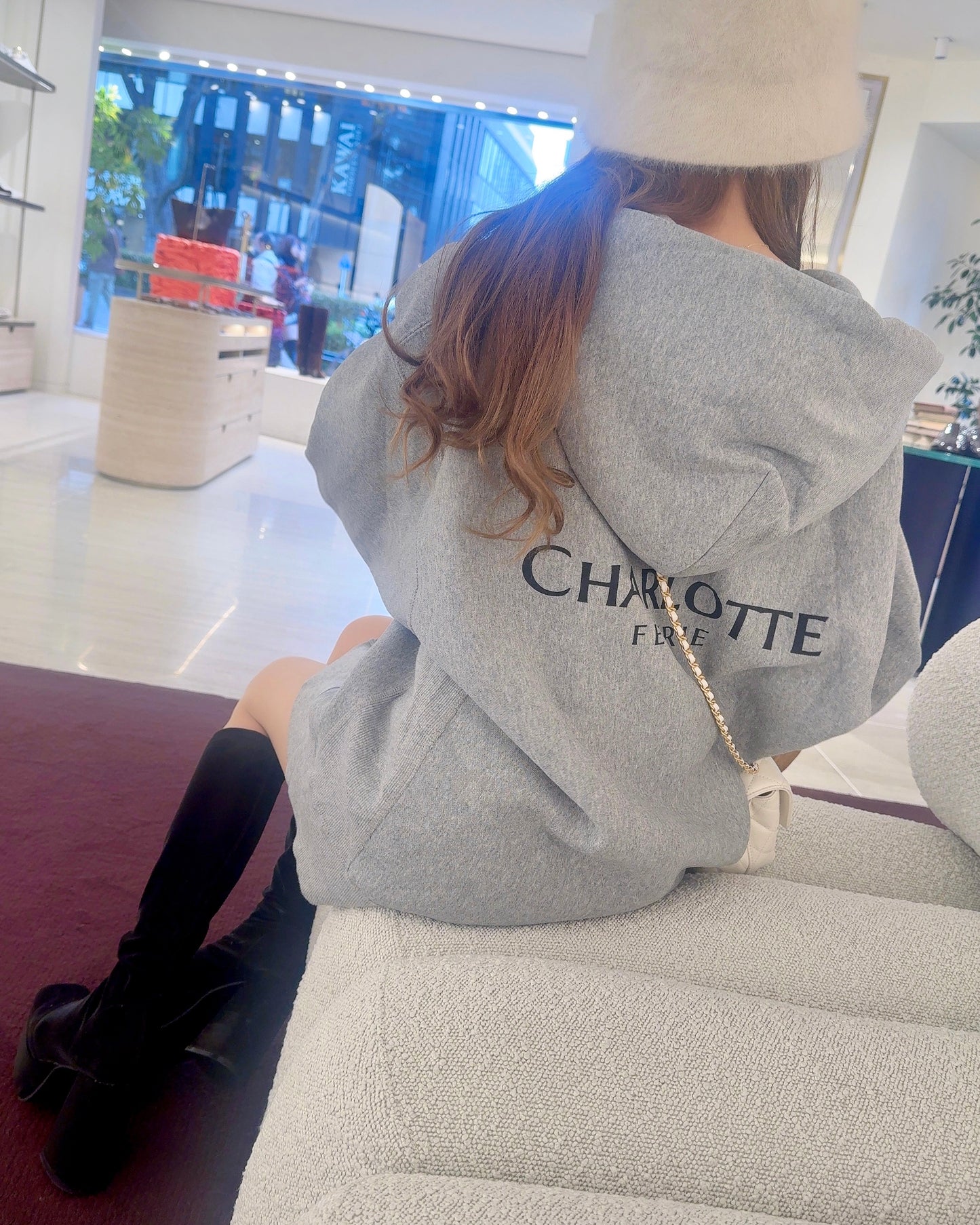 Charlotteジップパーカー（グレー）