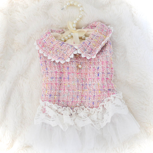 Princesseツイードチュールワンピース（ピンク）