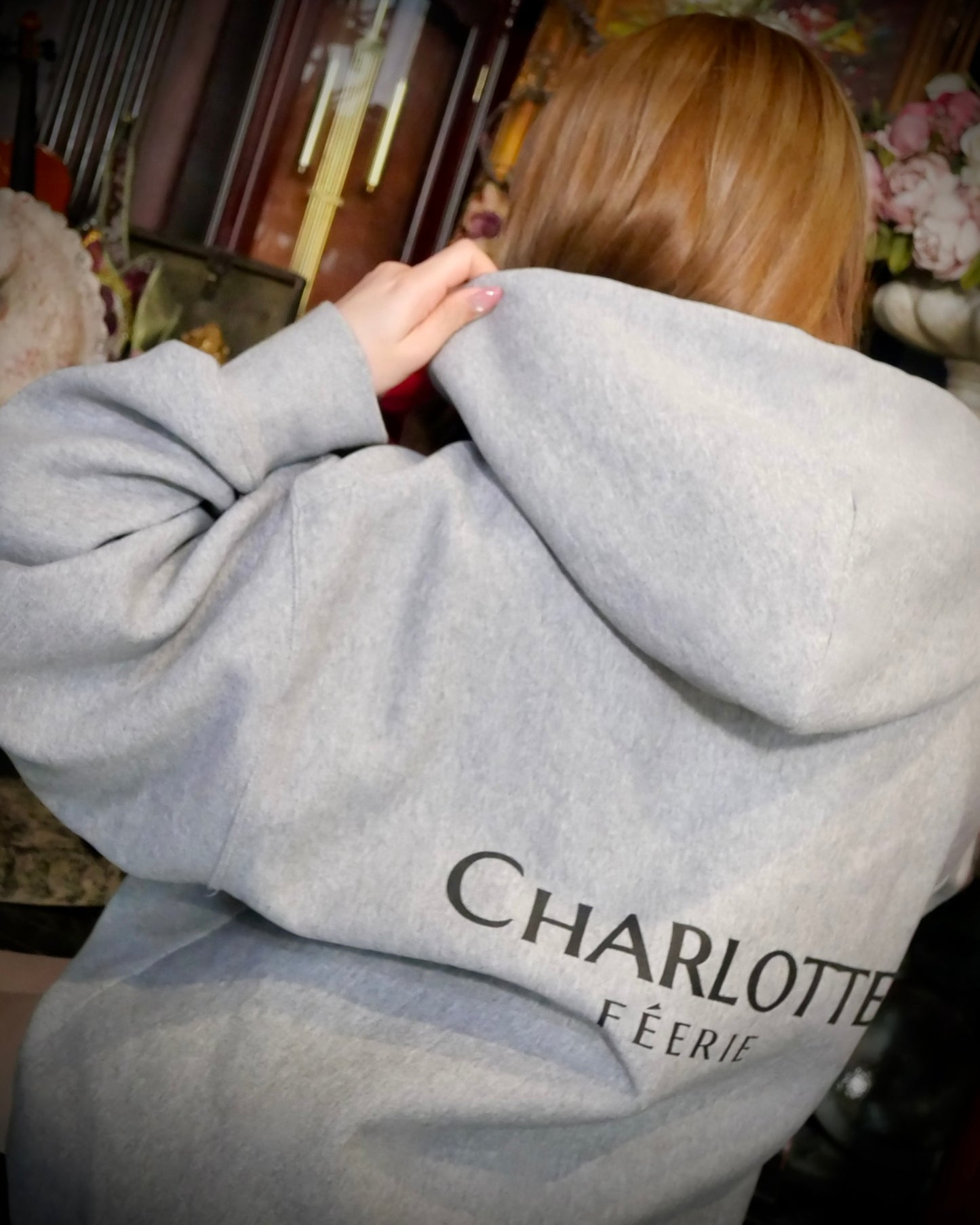 ♡20％OFF♡ Charlotteジップパーカー（グレー）