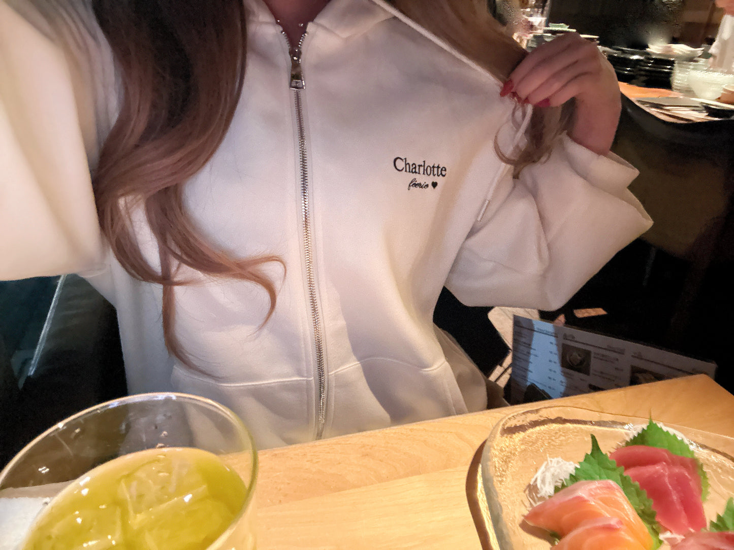 Charlotteジップパーカー（アイボリー）