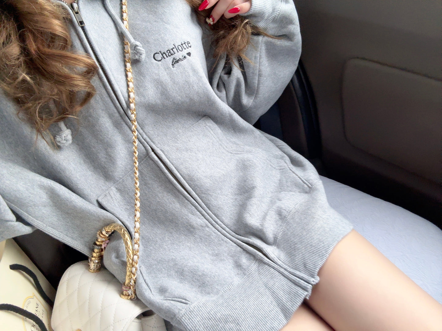 Charlotteジップパーカー（グレー）