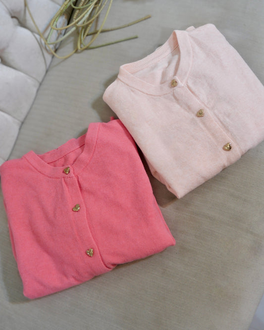 Amourハートボタンカーディガン