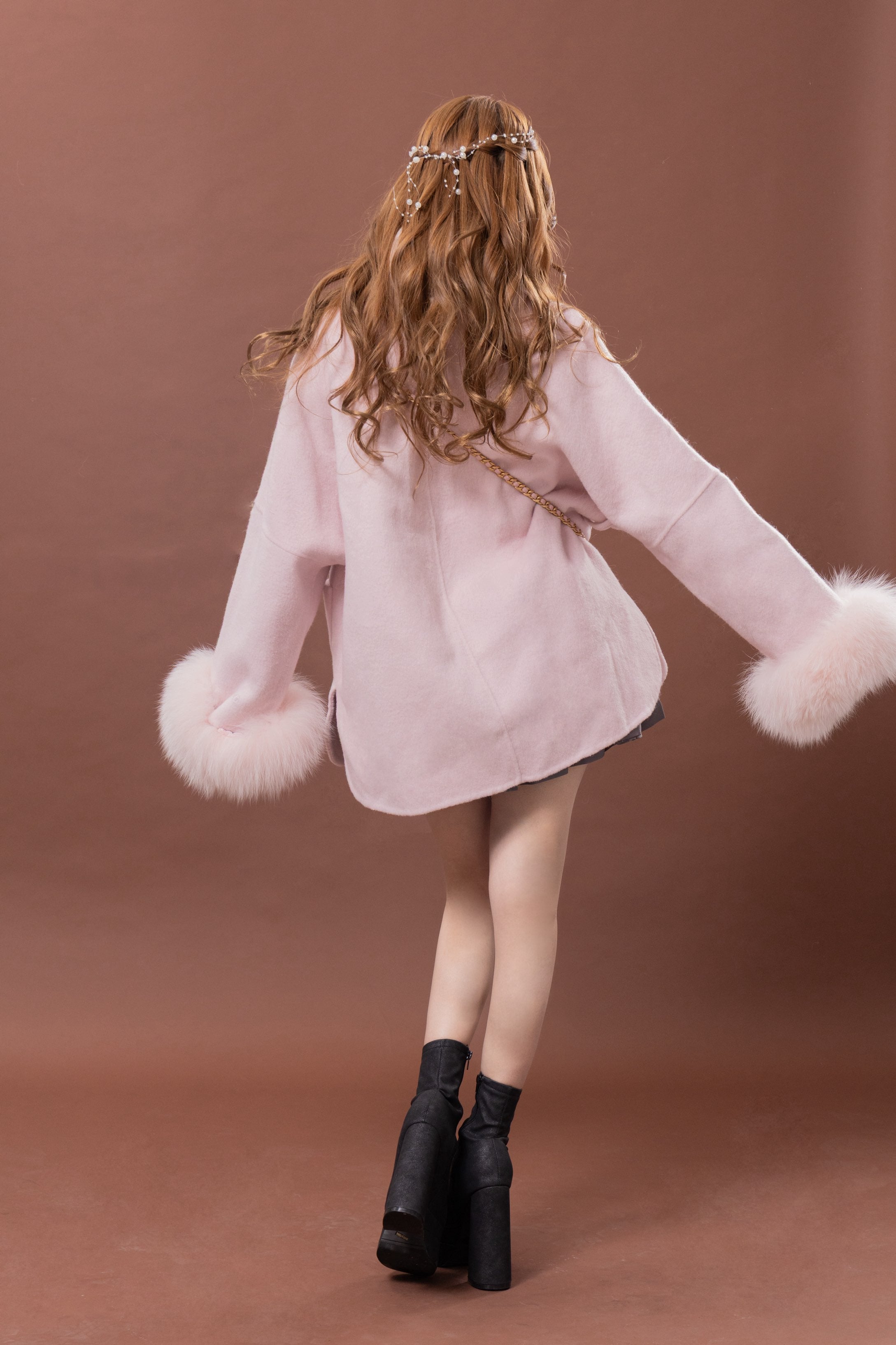 プリメロ ❤︎ ファーティペット付きコート　ピンク MA*RS（アメーバーマーズ）の「ファーティペット付きショート