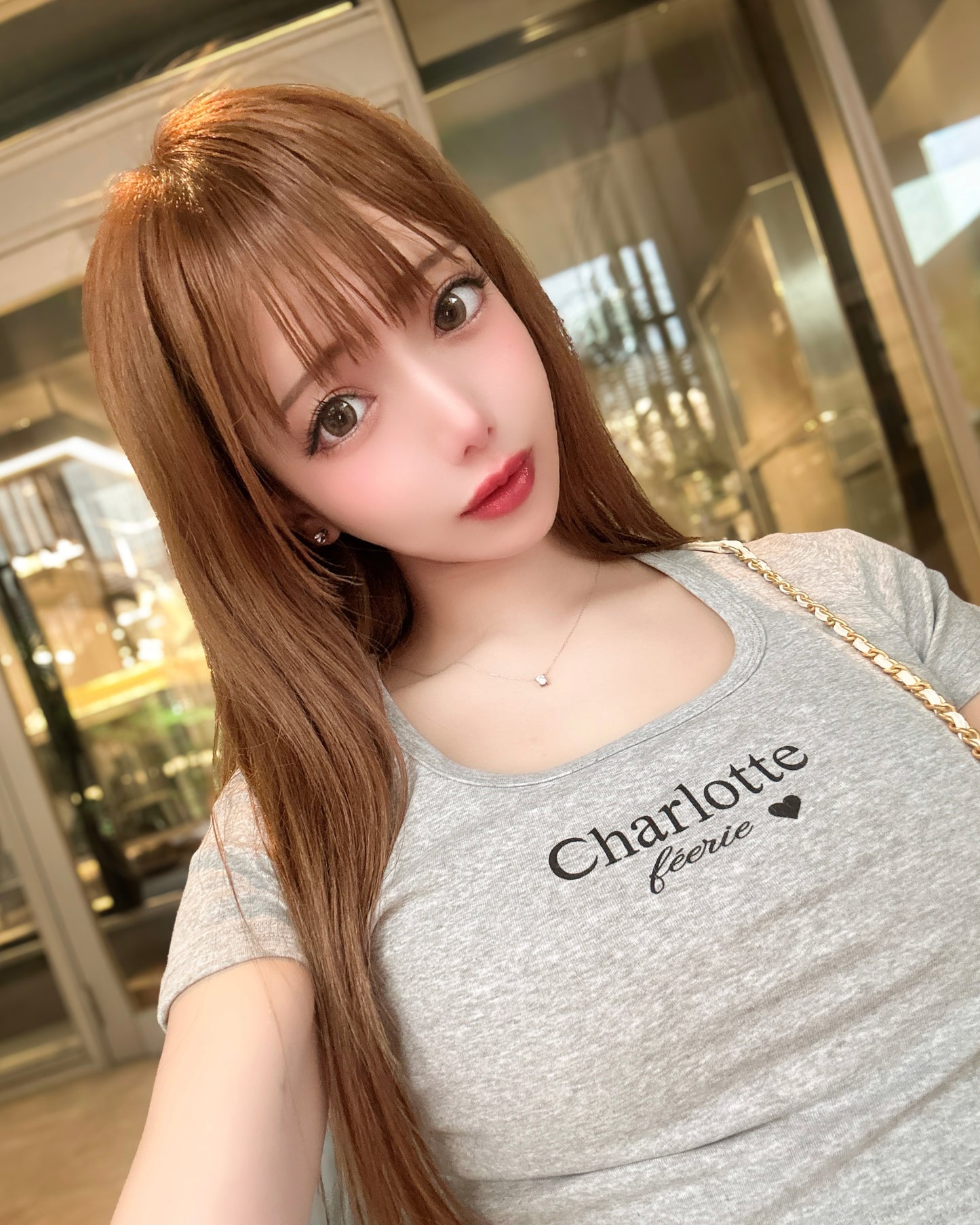 Charlotteクロップド丈Tシャツ （グレー）