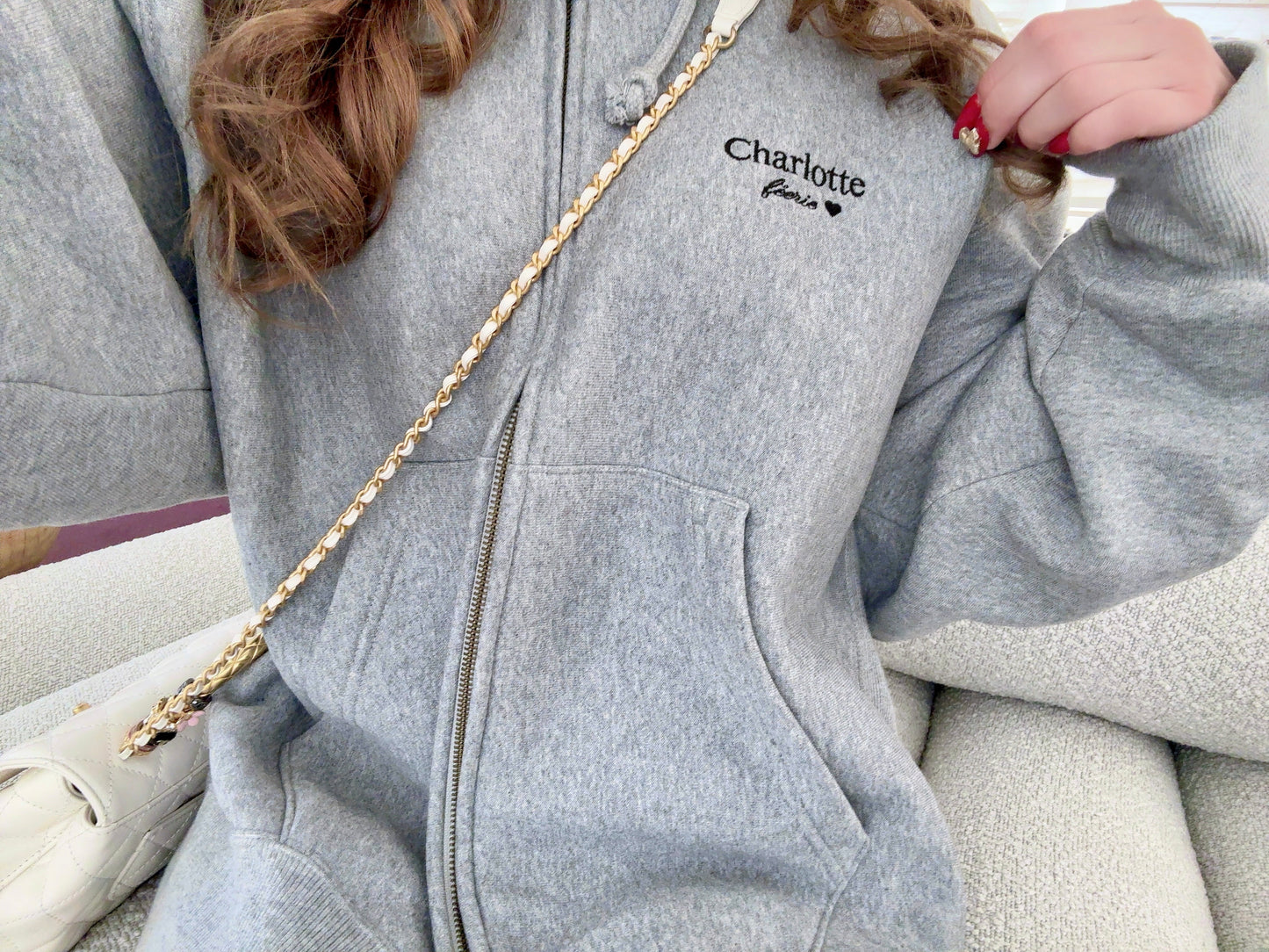 Charlotteジップパーカー（グレー）