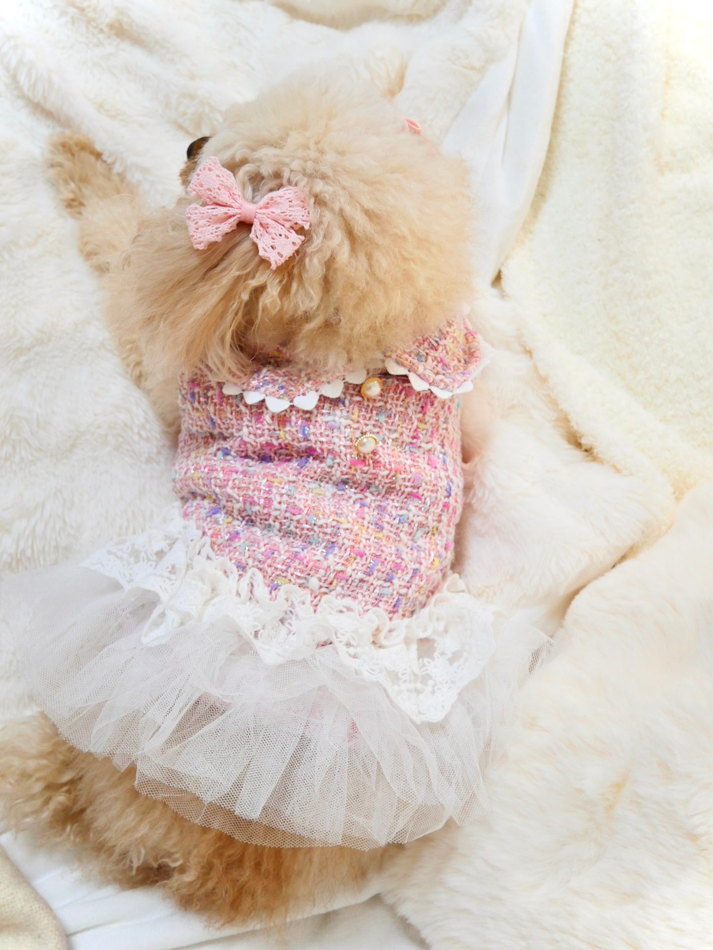 Princesseツイードチュールワンピース（ピンク）