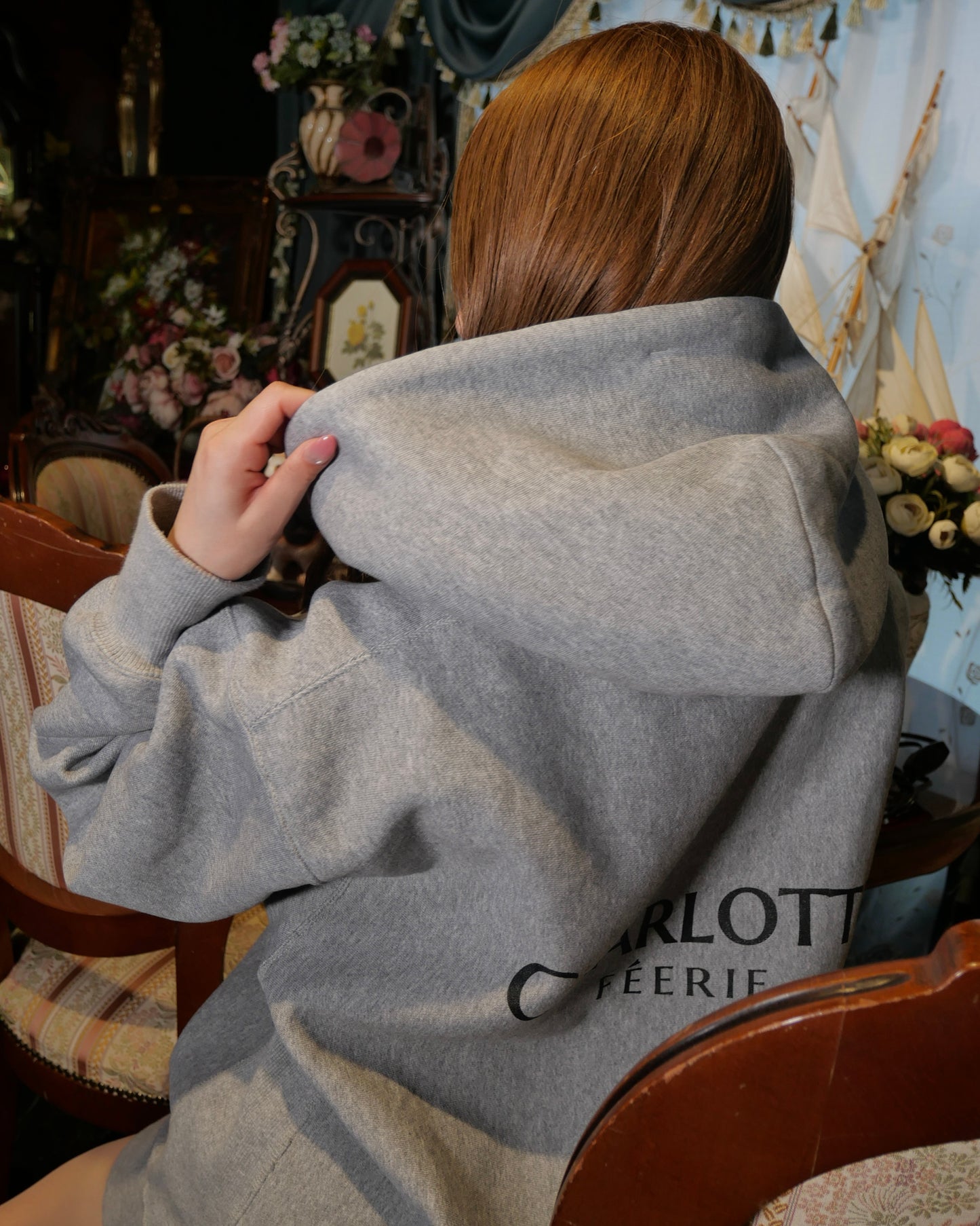 ♡20％OFF♡ Charlotteジップパーカー（グレー）