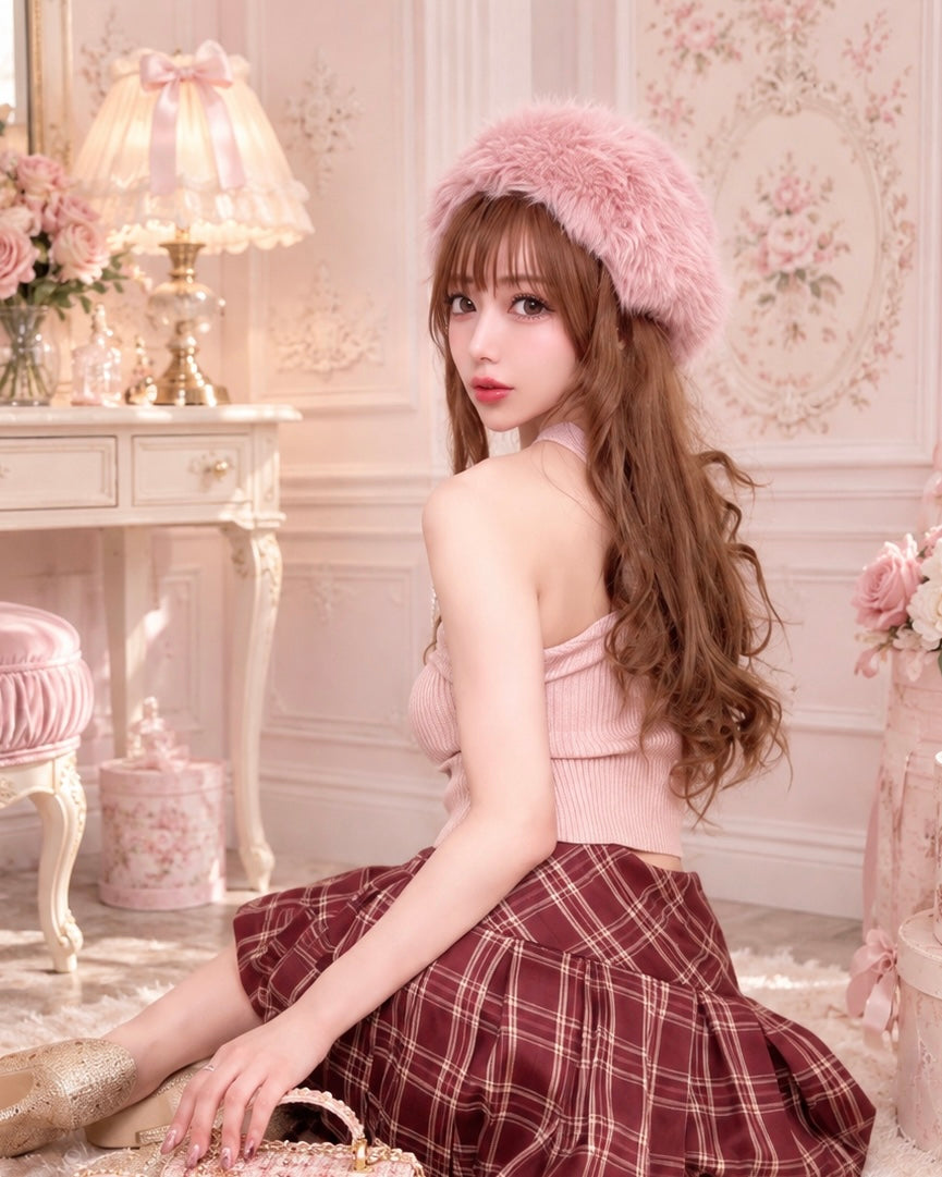 Dollふわふわファーベレー帽