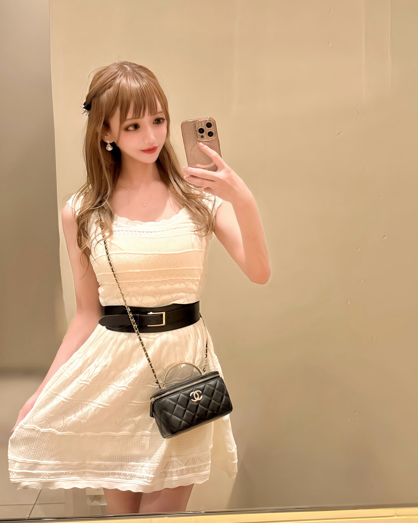 クロシェ編みワンピース（white）