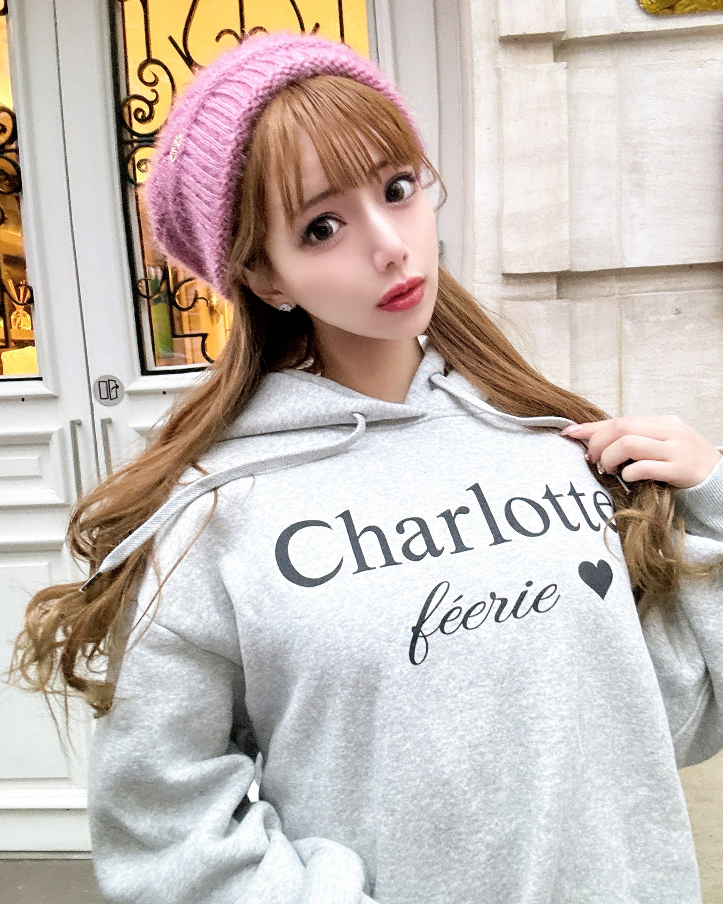 Charlotteロゴパーカー（グレー）