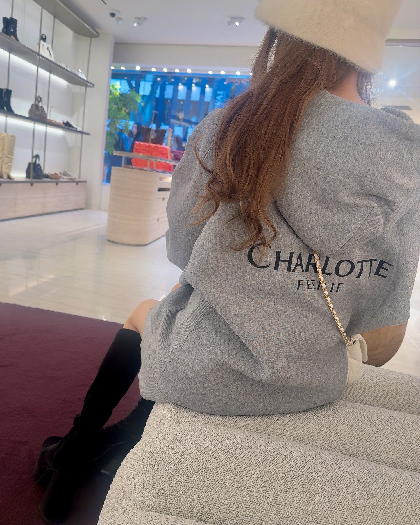 ♡20％OFF♡ Charlotteジップパーカー（グレー）