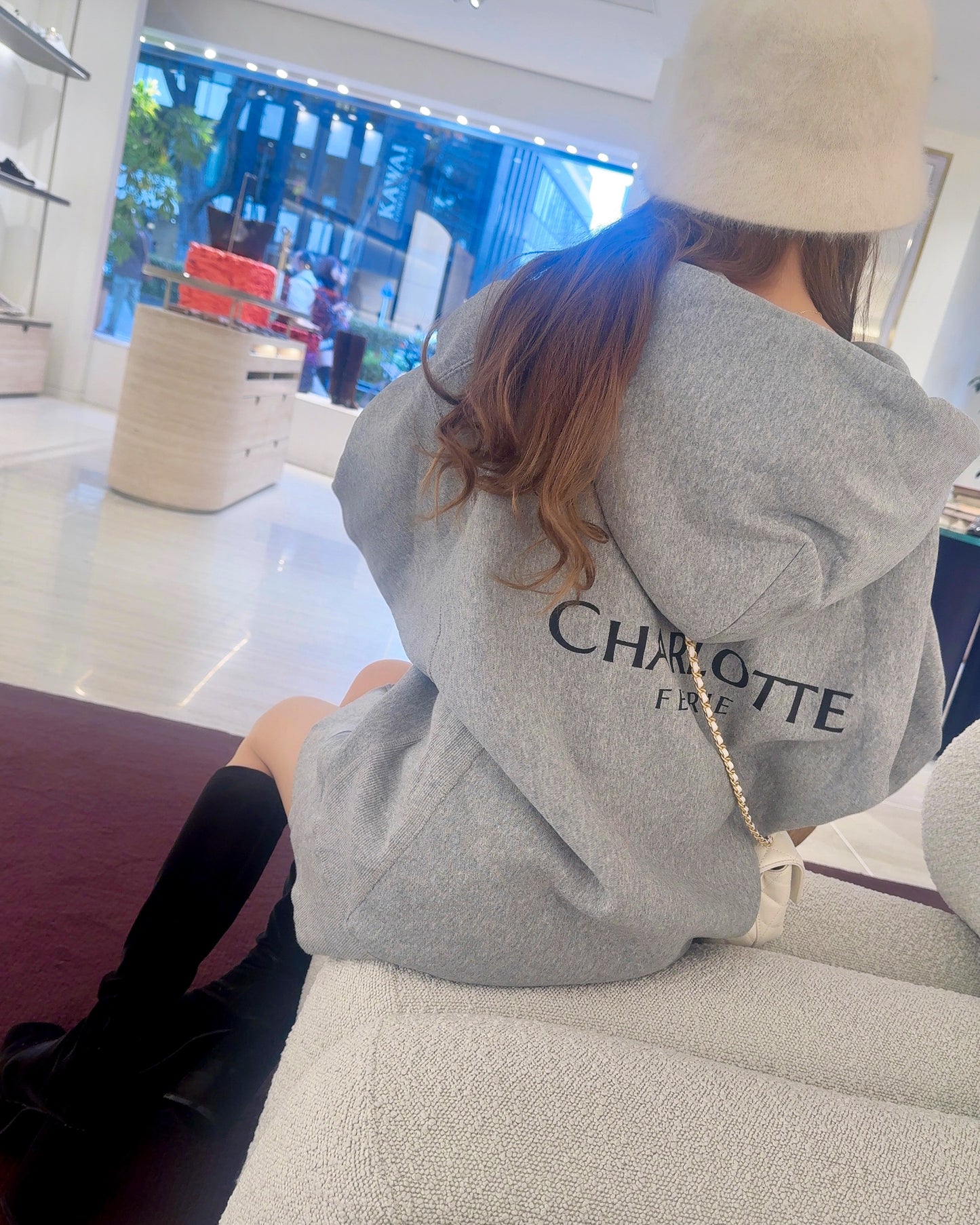♡20％OFF♡ Charlotteジップパーカー（グレー）